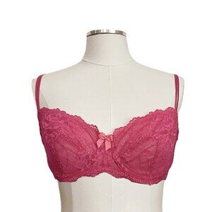 gilligan | unlined scalloped lace trim boho demi cup underwire bra | sz 34c